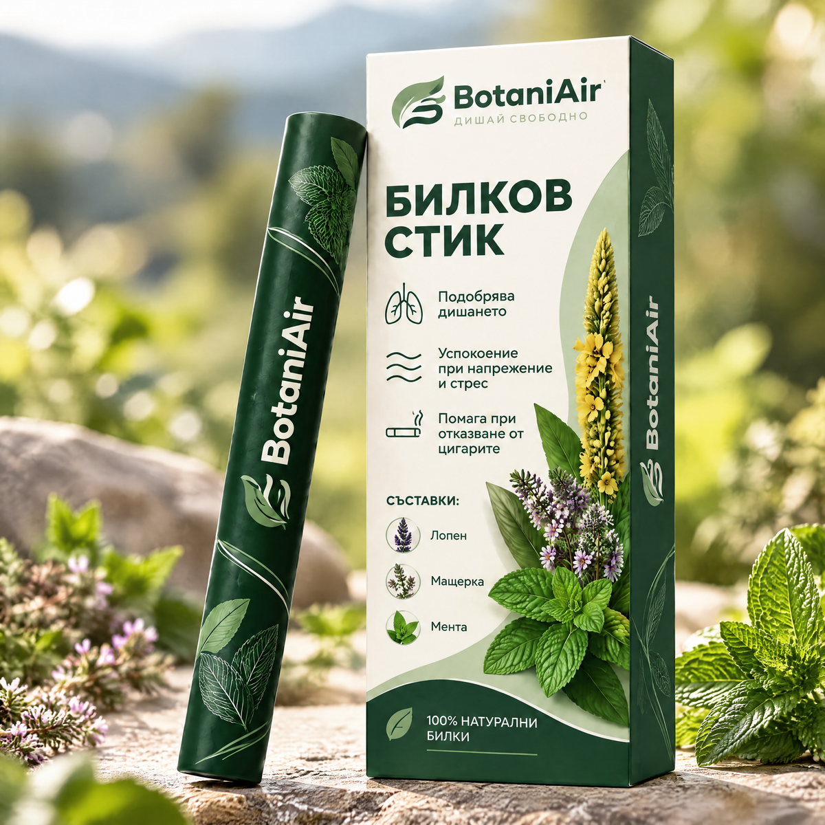 Билков стик с лопен, мента и мащерка